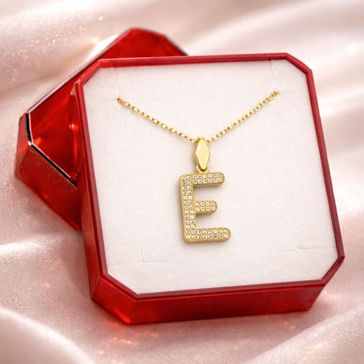Elif Jewelry Gold Halsketten Buchstaben mit Stein Namensketten Damen
