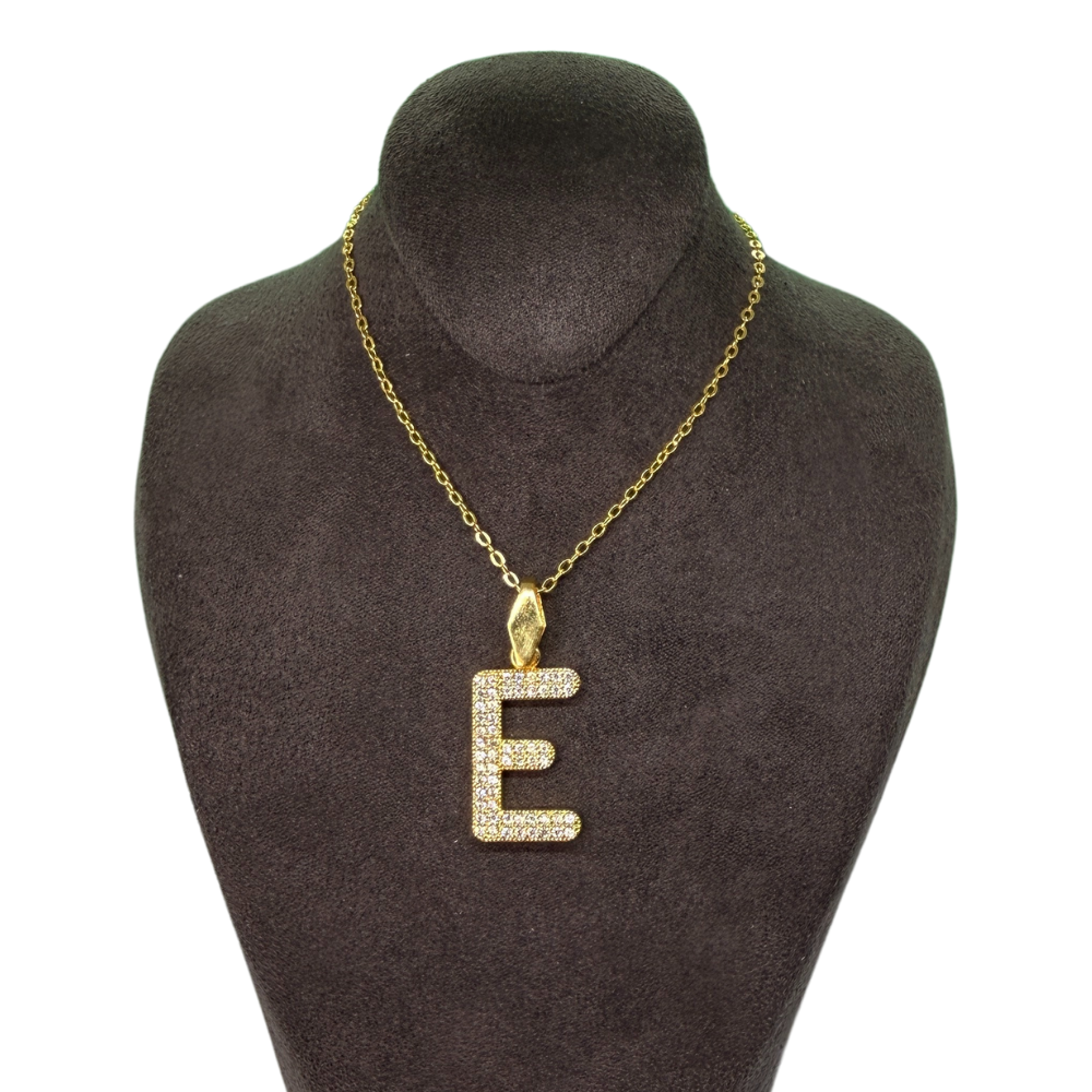 Alphabet-Charm-Zirkonia Buchstabe E Elif Jewelry