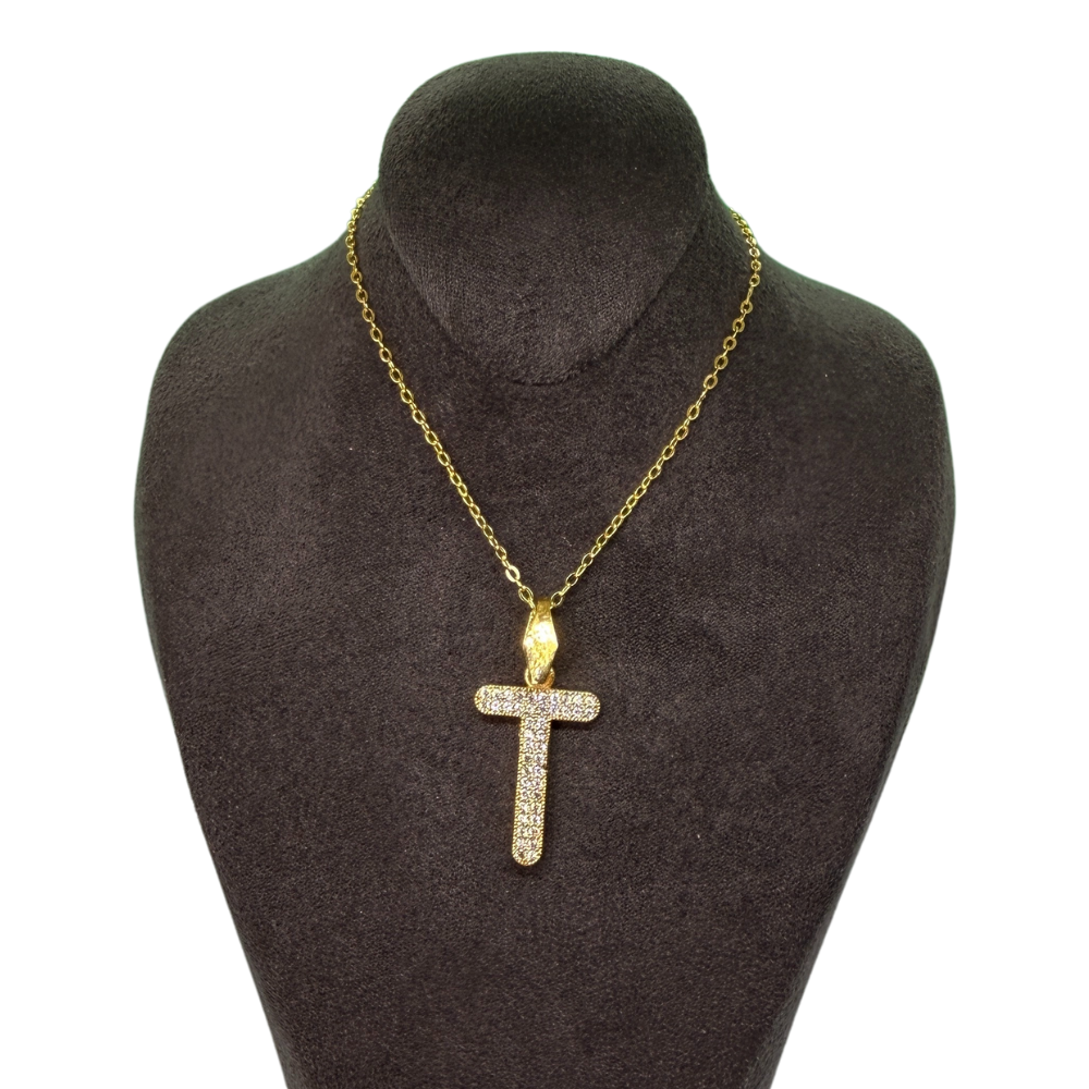 Alphabet-Charm-Zirkonia Buchstabe T Elif Jewelry