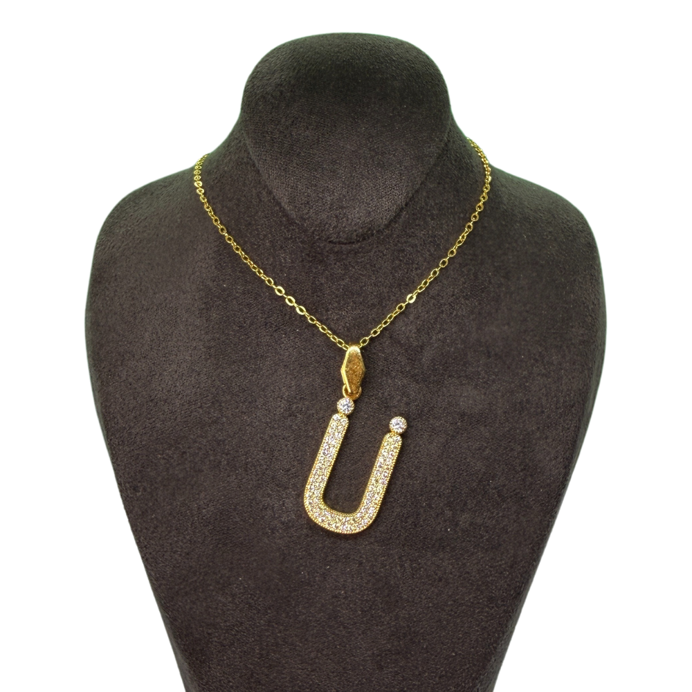 Alphabet-Charm-Zirkonia Buchstabe Ü Elif Jewelry