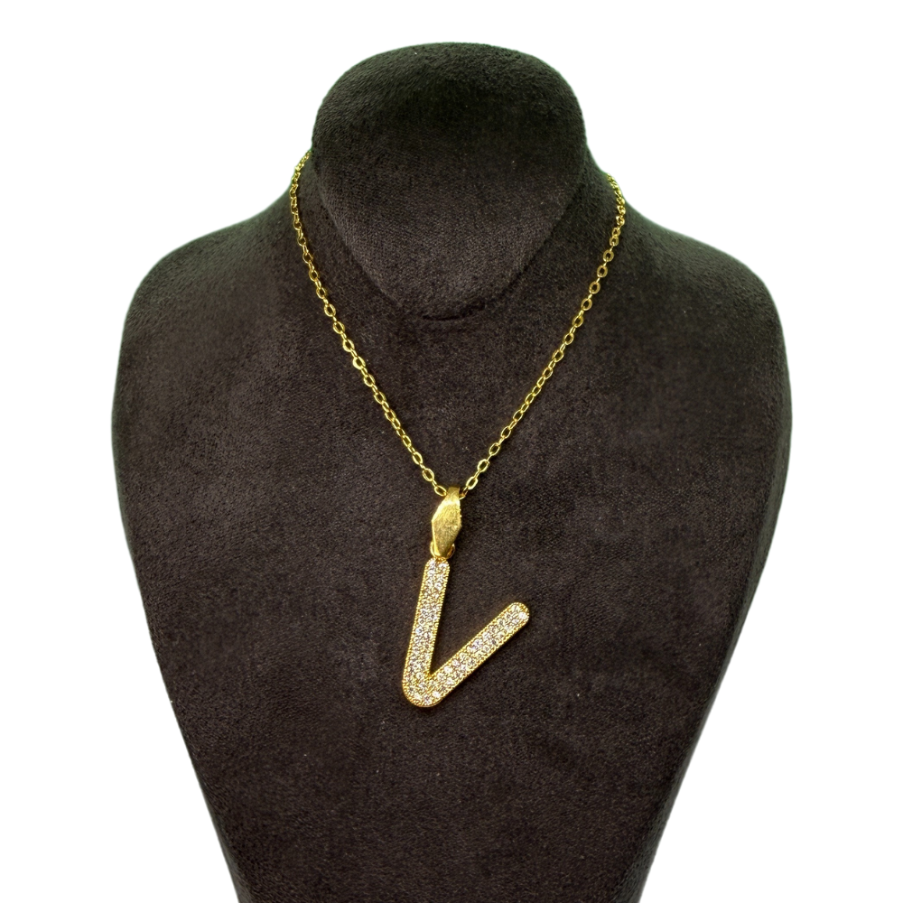 Alphabet-Charm-Zirkonia Buchstabe V Elif Jewelry