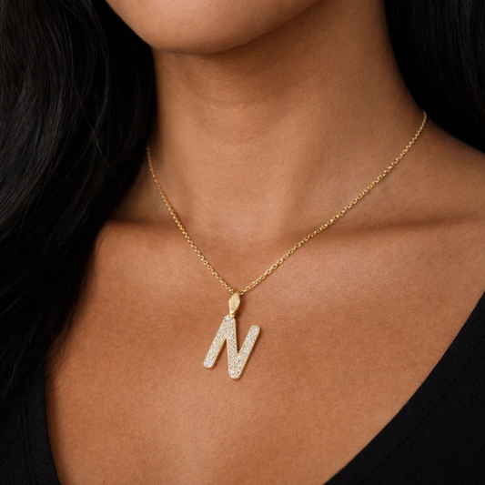 Charm-Zirkonia Buchstabe N Elif Jewelry