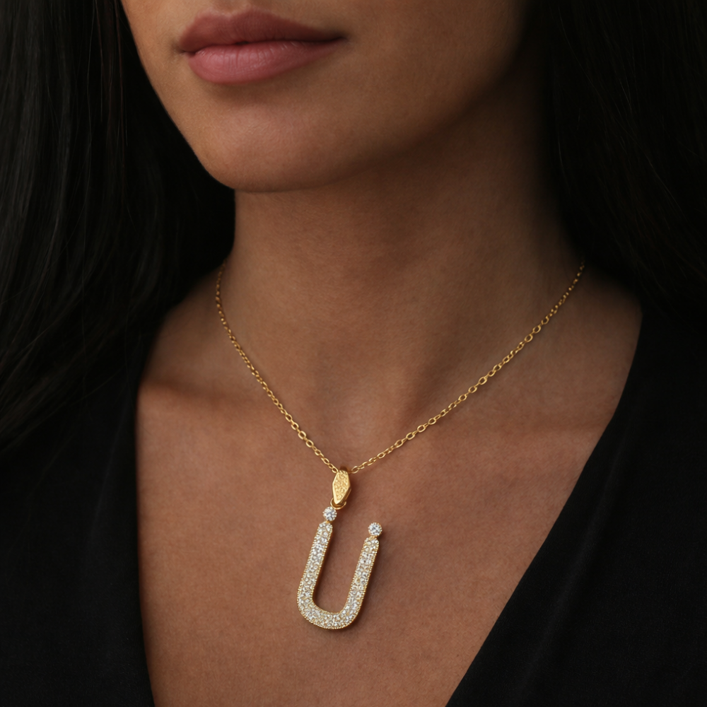 Charm-Zirkonia Buchstabe Ü Elif Jewelry
